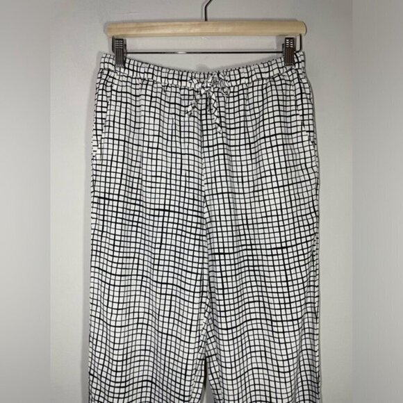 Eileen Fisher Textured Crepe Grid Slouchy Pant size XS - Picture 7 of 11